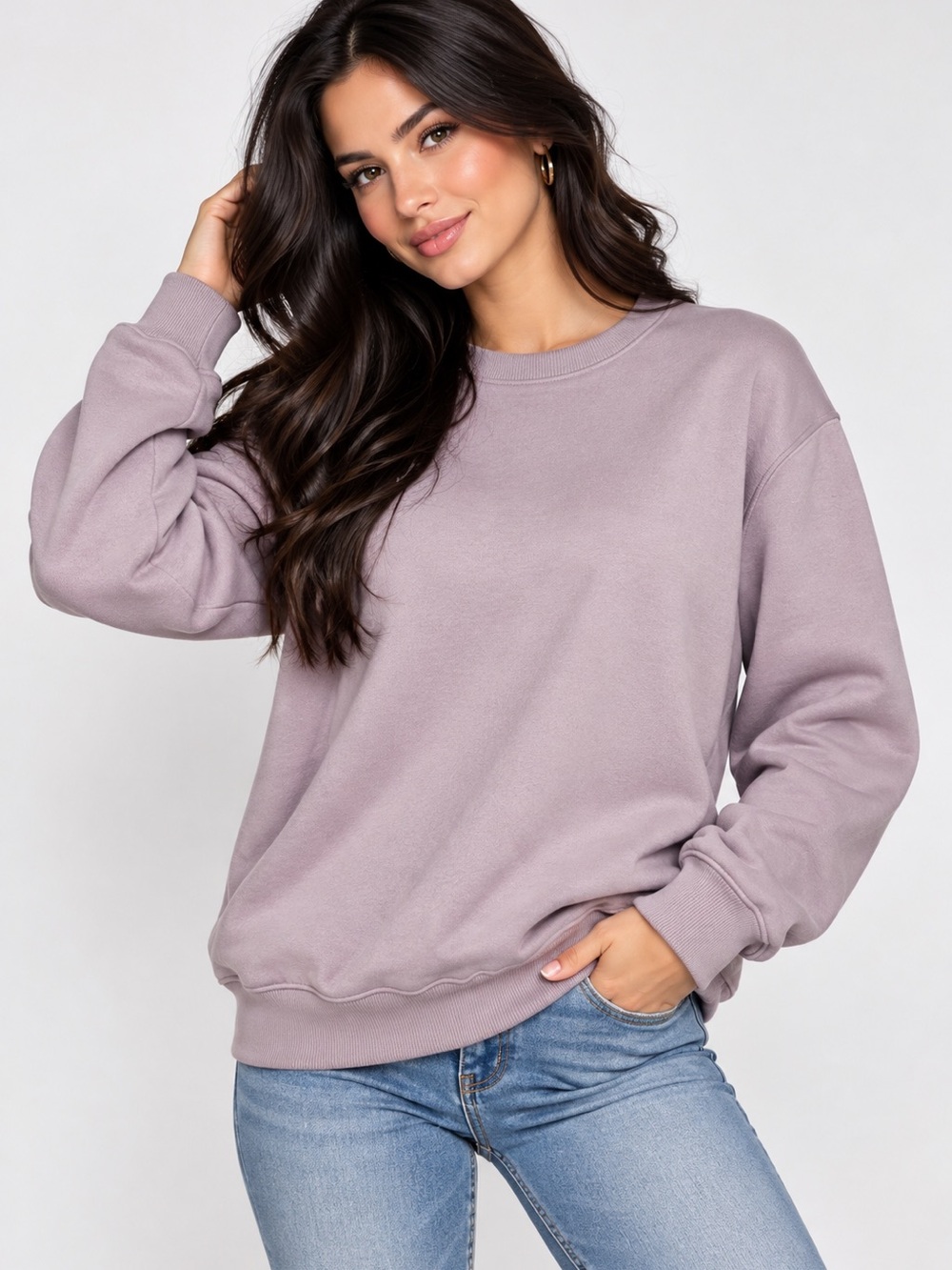 Denim & Flower Lavender Crewneck Sweatshirt size M